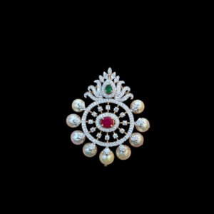 Divine Ruby & Diamond Chakra Pearl Pendant