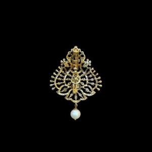 Ethereal Emerald & Diamond Paisley Pearl Pendant