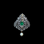 Ethereal Emerald & Diamond Paisley Pearl Pendant