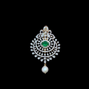 Divine Emerald & Diamond Chakra Pearl Pendant