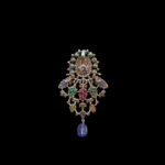 Ornate Carved Multi-Stone Morganite Antique Pendant