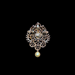 Ethereal Emerald & Diamond Floral Pearl Pendant
