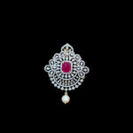 Radiant Ruby & Diamond Pearl Drop Pendant