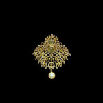 Graceful Emerald & Diamond Pearl Drop Pendant