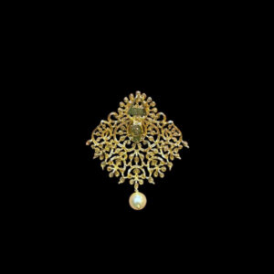 Graceful Emerald & Diamond Pearl Drop Pendant