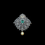 Graceful Emerald & Diamond Pearl Drop Pendant
