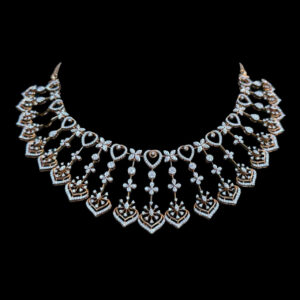 Ethereal Diamond Heart Choker Necklace