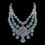 Majestic Peacock Emerald & Diamond Bridal Necklace