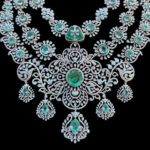 Majestic Peacock Emerald & Diamond Bridal Necklace