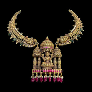 Divine Lakshmi Antique Gold Temple Kanti Necklace
