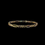 Elegant Gold Openwork Oval Bangles Set