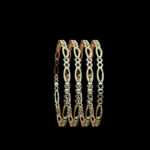 Elegant Gold Openwork Oval Bangles Set