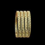 Dainty Gold Carved Bangles Set
