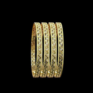 Dainty Gold Carved Bangles Set