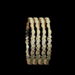 Radiant Gold Twisted Wave Bangles Set