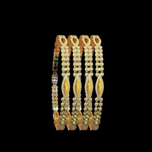 Graceful Gold Beaded Bangles Set