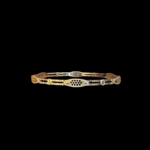 Elegant Two-Tone Gold Filigree Bangles Set