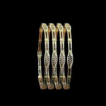 Elegant Two-Tone Gold Filigree Bangles Set