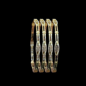 Elegant Two-Tone Gold Filigree Bangles Set