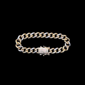 Classic Two-Tone Gold Cuban Link Bracelet
