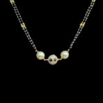 Elegant Pearl & Diamond Black Bead Mangalsutra