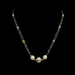 Elegant Pearl & Diamond Black Bead Mangalsutra