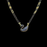 Graceful Swan Diamond Black Bead Mangalsutra