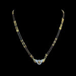 Regal Winged Wheel Diamond Black Bead Mangalsutra