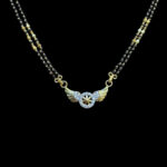 Regal Winged Wheel Diamond Black Bead Mangalsutra