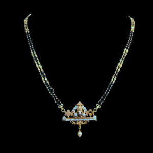 Divine Balaji Antique Gold Black Bead Mangalsutra