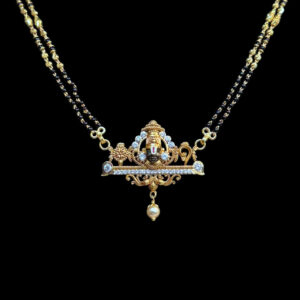 Divine Balaji Antique Gold Black Bead Mangalsutra