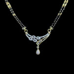 Elegant Diamond Drop Black Bead Mangalsutra