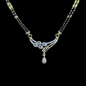 Elegant Diamond Drop Black Bead Mangalsutra