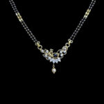 Graceful Peacock Diamond Black Bead Mangalsutra