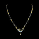 Graceful Peacock Diamond Black Bead Mangalsutra