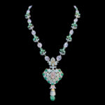 Ethereal Morganite & Emerald Diamond Bead Necklace