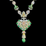 Ethereal Morganite & Emerald Diamond Bead Necklace