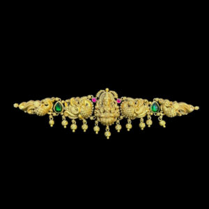Majestic Lakshmi Peacock Antique Gold Oddiyanam Waistbelt