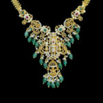 Divine Balaji Antique Gold Emerald Temple Necklace