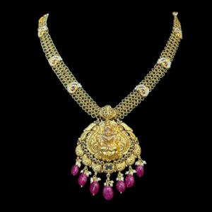 Grand Lakshmi Antique Gold Temple Necklace