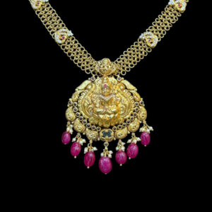 Grand Lakshmi Antique Gold Temple Necklace