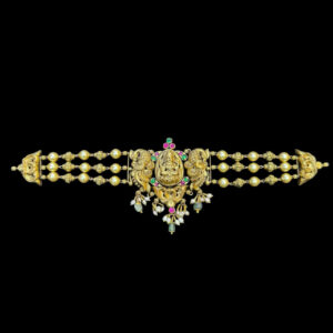 Regal Lakshmi Antique Gold Pearl Bridal Choker