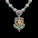 Divine Lakshmi Rose Gold Diamond & Emerald Necklace