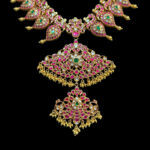Regal Ruby Kundan Jadau Peacock Antique Gold Haram