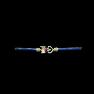 Playful Ruby Heart Gold Enamel Bracelet