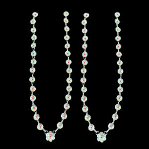 Dainty Silver Floral Bead Chain Pair