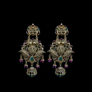 Divine Lakshmi Antique Gold Ruby Jhumka Earrings