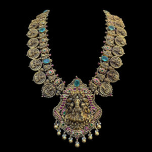 Grand Lakshmi Antique Gold Kasu Coin Haram Necklace