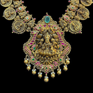 Grand Lakshmi Antique Gold Kasu Coin Haram Necklace
