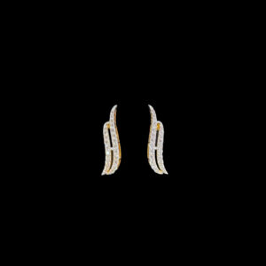 Ethereal Diamond Feather Stud Earrings